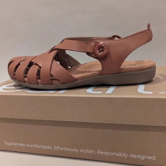 Earth Brown Leather Sandals - Picture 8 of 12